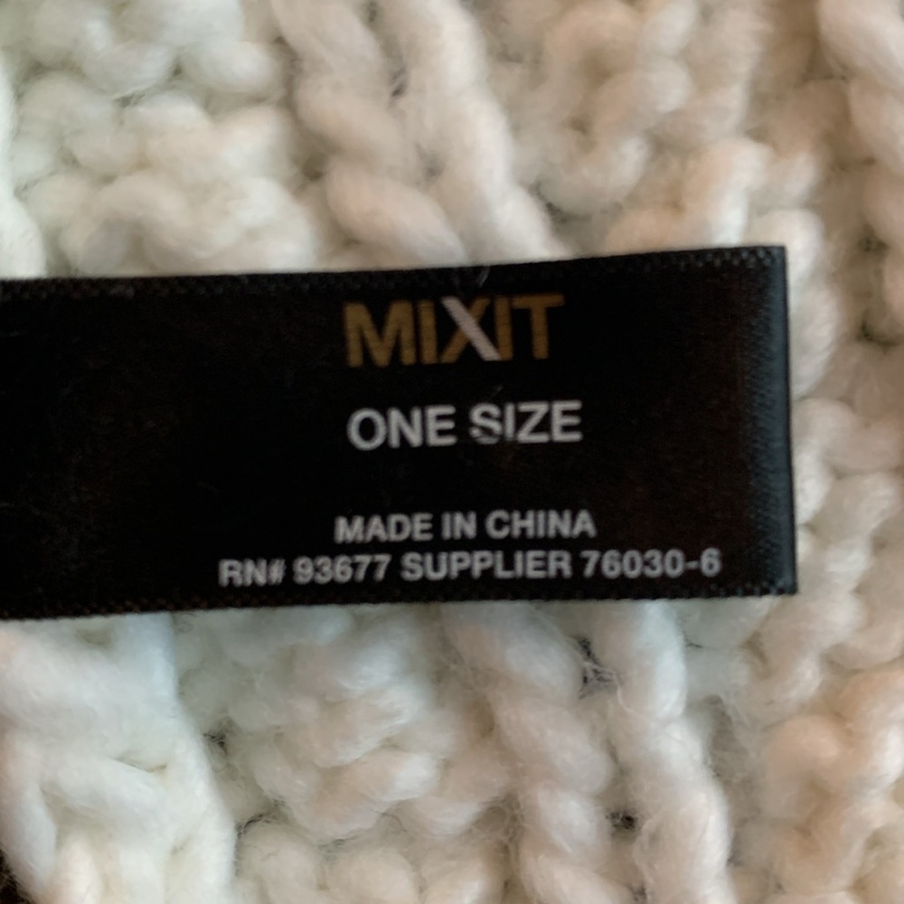 Mixit cream colored cable knit scarf. Approximately 68” in length and 11” wide. - Picture 2 of 5